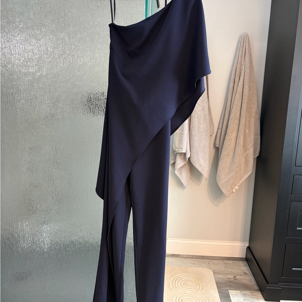 Lauren by Ralph Lauren Navy Blue Asymmetrical Jumpsuit